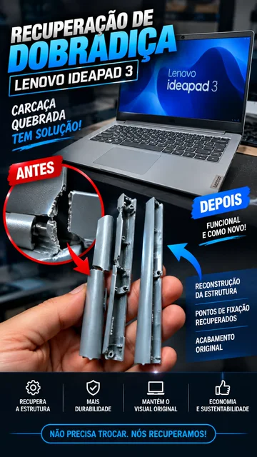 Notebook em processo de reparo da dobradiça e da estrutura