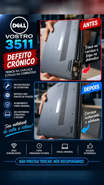 Resultado de uma carcaça de notebook restaurada e alinhada
