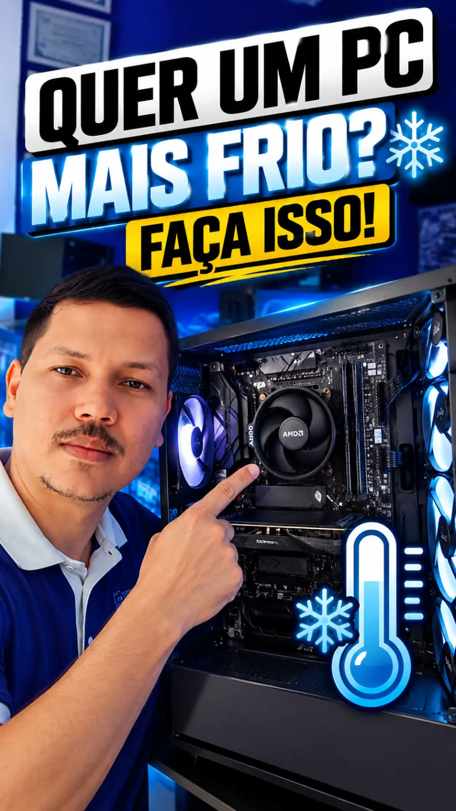 Capa do vídeo sobre refrigeração e redução de ruído em PC gamer
