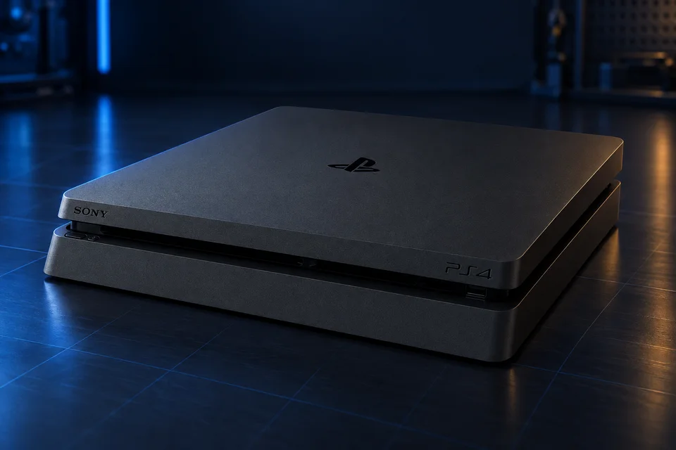 Console PS4 Slim em vista de identificação
