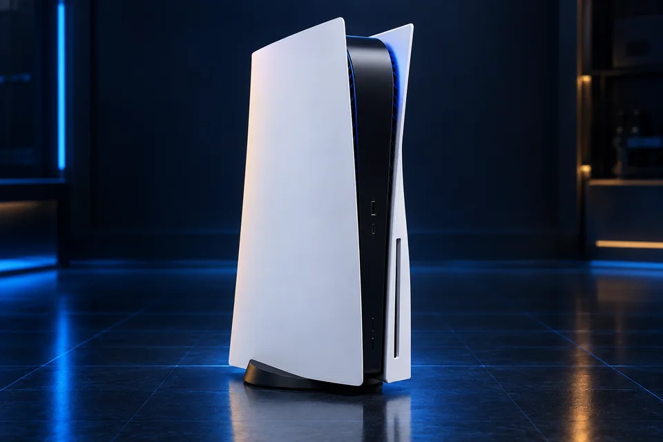 Console PS5 em vista de identificação