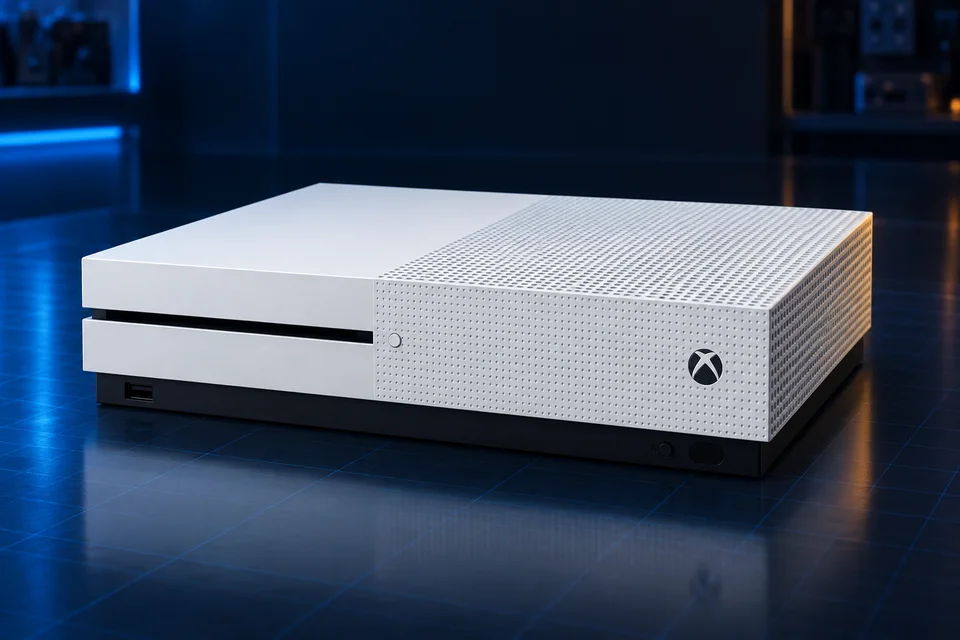 Console Xbox One S em vista de identificação